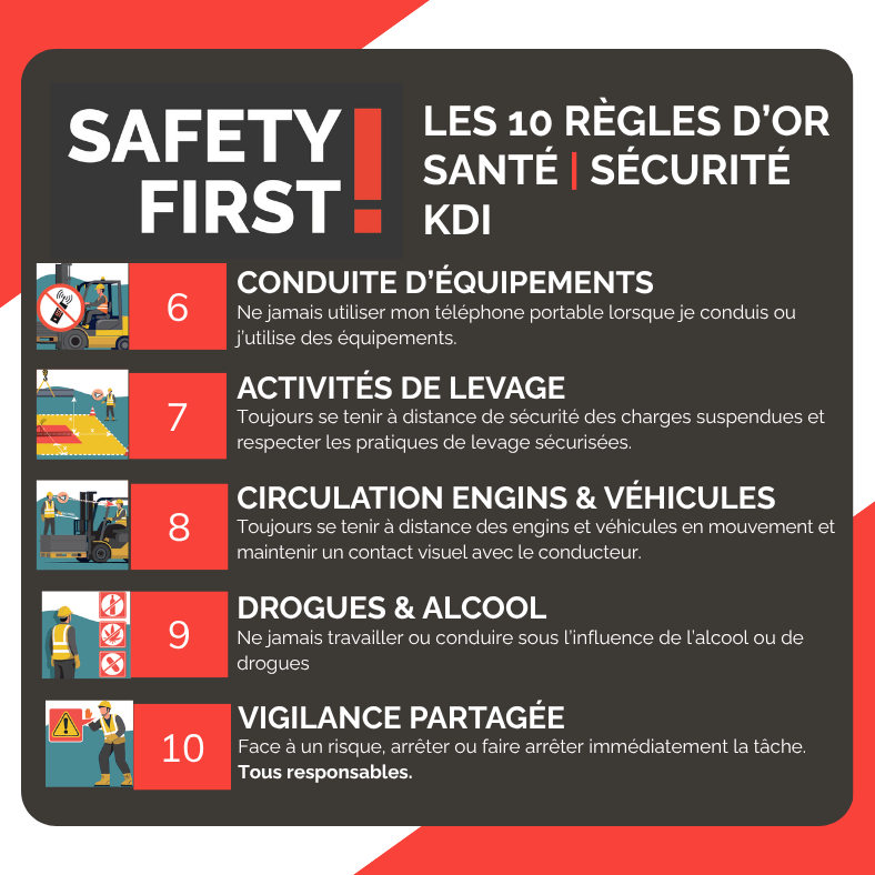 5 dernières règles d'or de la sécurité chez KDI
